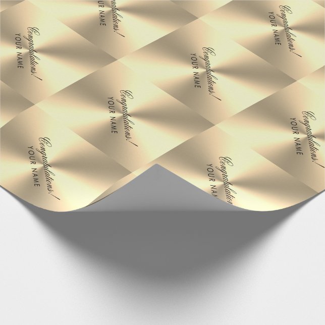 Papier Cadeau Elégant or métal brillant personnalisé (Coin)