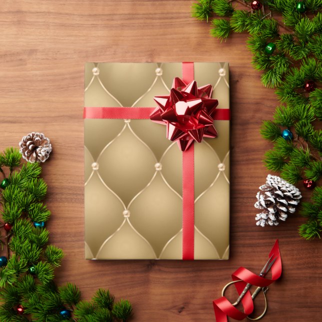 Papier Cadeau Élégant or métal glam Noël (Cadeau de vacances)
