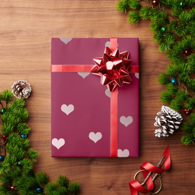 Papier Cadeau Élégant or rose Valentine's day coeur motif (Cadeau de vacances)