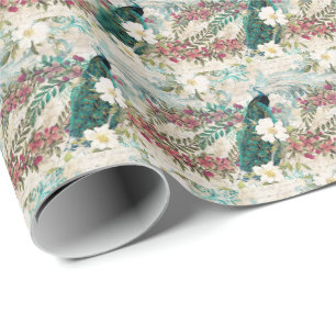 Papier cadeau élégant Paon Emballage