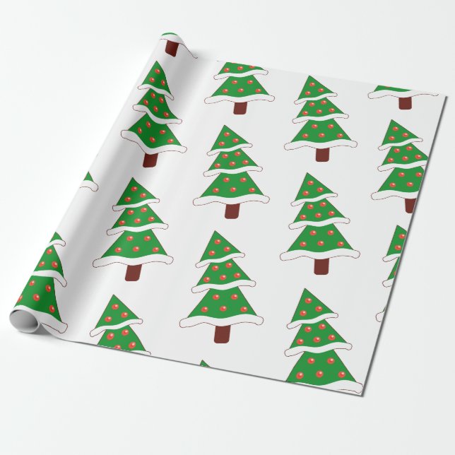 Papier Cadeau Élégant papier d'emballage d'arbre de Noël ! (Déroulé)