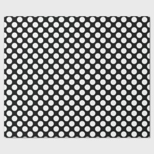 Papier Cadeau Élégant papier d'enveloppement de points Polka noi