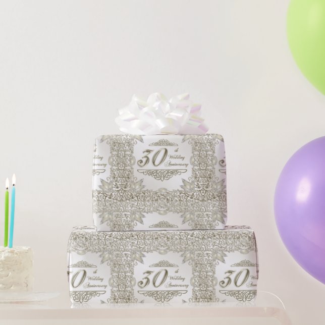 Papier Cadeau Élégant papier d'enveloppement du 30e anniversaire (Cadeaux de fête)