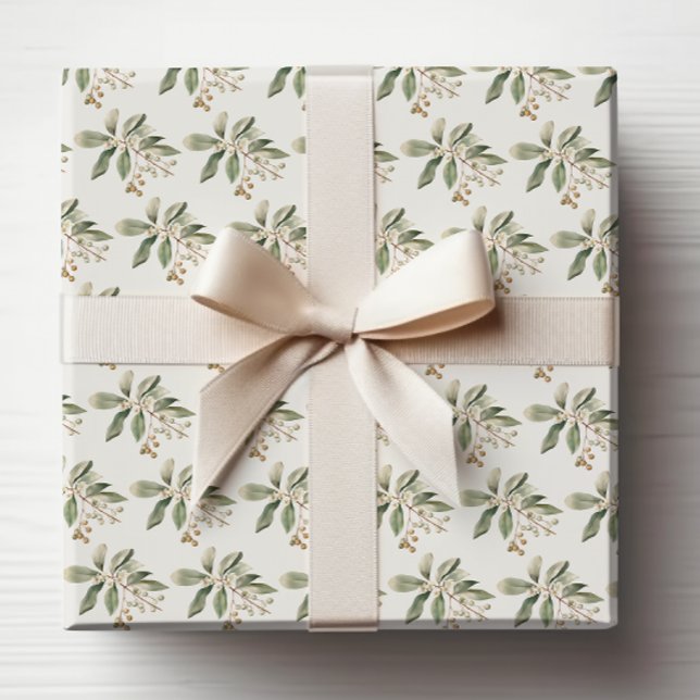 Papier Cadeau Élégant papier d'enveloppement vert (Elegant Greenery Wrapping Paper
)