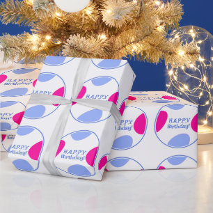 Papier Cadeau Elégant Pastel personnalisé rose et bleu Anniversa