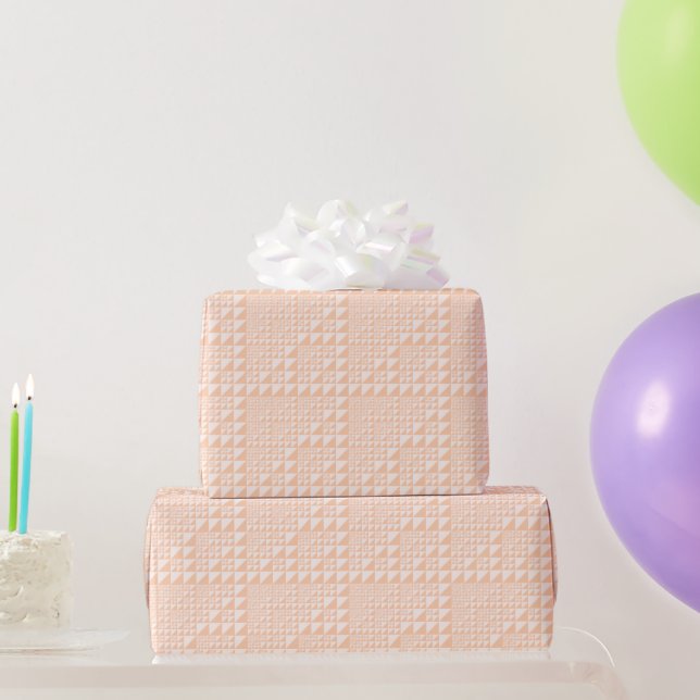 Papier Cadeau Elégant Peachy rose clair petit art géométrique (Cadeaux de fête)