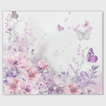 Elegant Pink Lilac Watercolor Butterfly Whimsical