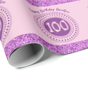 Papier cadeau élégant pour 100e anniversaire avec