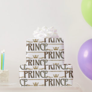 Papier Cadeau Élégant Pourcentage PRINCE Lettres Couronne