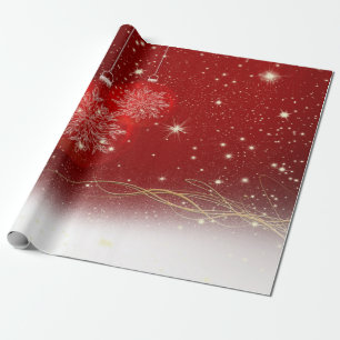 Papier Cadeau Élégant Red Christmas Ball Holiday