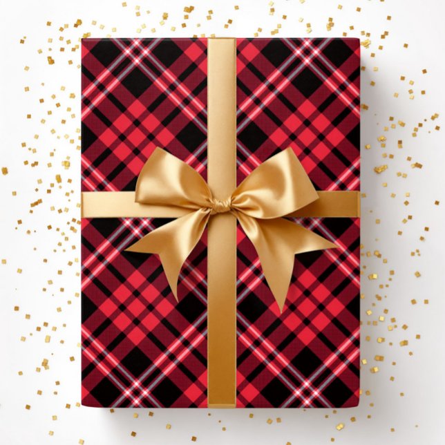 Papier Cadeau Elegant Red Plaid Pattern (Elegant Red Plaid Pattern Wrapping Paper)