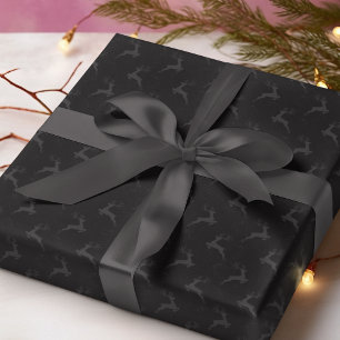 Papier Cadeau Élégant renne noir Monotone Noël