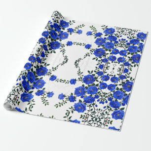Papier Cadeau Élégant Rose bleu