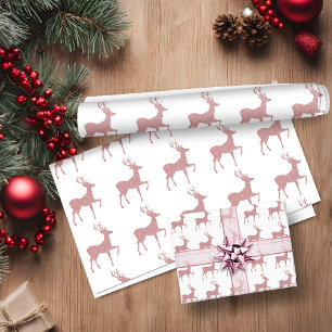 Papier Cadeau Elégant Rose Rose Gold Parties scintillant Reindee