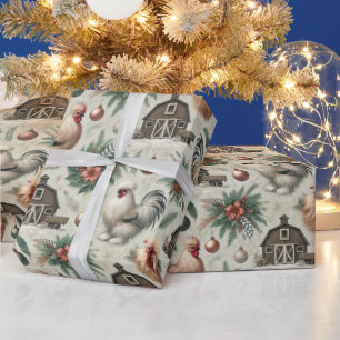 Papier Cadeau Élégant Silkie Poulet de Noël Vacances Enveloppeme