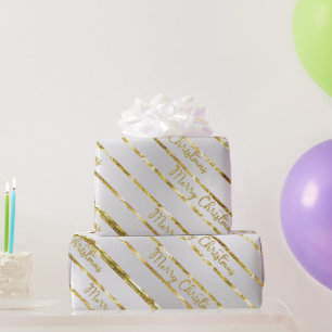 Papier Cadeau Élégant Silver Gold Joyeux Noël
