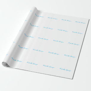 Papier Cadeau Élégant style rétro Ciel bleu blanc