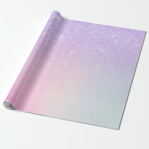 Papier Cadeau Elegant stylish girly ombre purple glitter