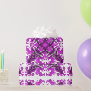 Papier Cadeau Elégant tourbillon de mandala rose boho abstrait