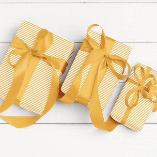 Papier Cadeau Élégant tournesol jaune mince rayé