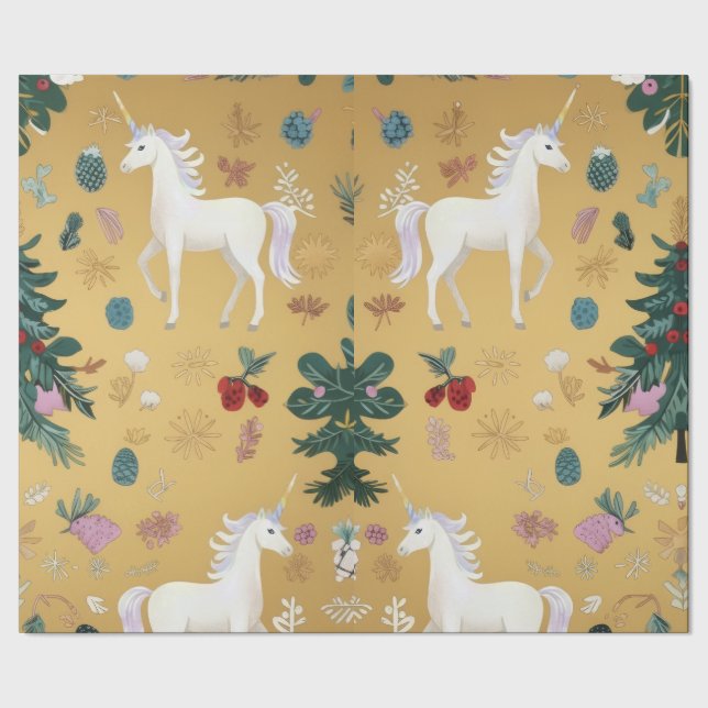 Papier Cadeau Elegant Unicorn Wrapping Paper  (Couture)
