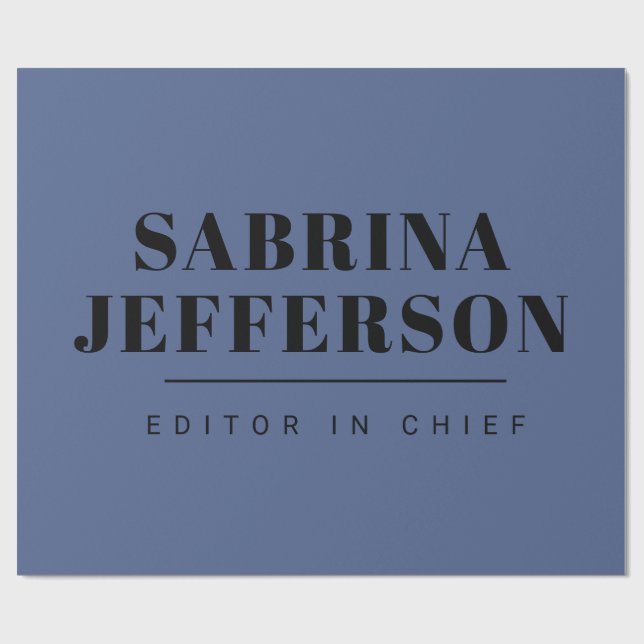 Papier Cadeau Élégant Unique Simple Bleu Noir (Plat)