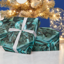Elégant verre d'art bleu vert bijou Aqua Noël
