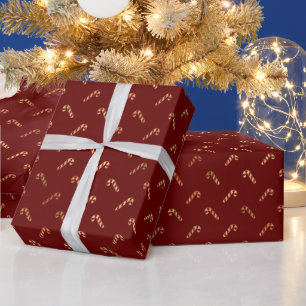 Papier Cadeau Elégant vin de marron bordeaux sucre de canne or m