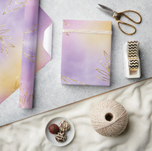 Papier Cadeau Élégant violet de vacances Snowflakes étoiles Noël