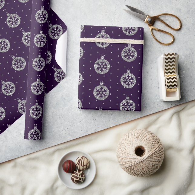 Papier Cadeau Élégant violet et Parties scintillant argentée Bau (Artisanat)
