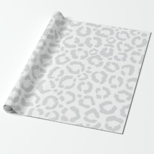 Papier Cadeau Elegant White Gray Leopard Cheetah Animal Print