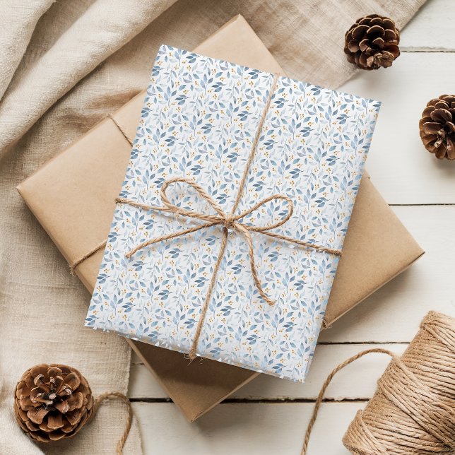 Papier Cadeau Elégante aquarelle bleu vert (Créateur téléchargé)