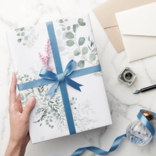 Papier Cadeau Elégante aquarelle botanique simple et verte