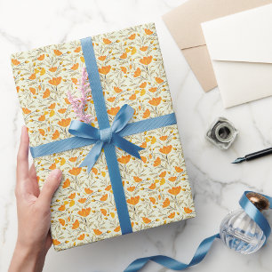 Papier Cadeau Elégante aquarelle motif décorative fleurie