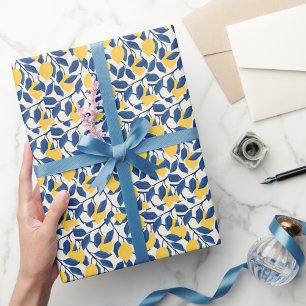 Papier Cadeau Elégante aquarelle motif décorative fleurie