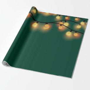 Papier Cadeau Élégante Chaîne Lights Green Holiday