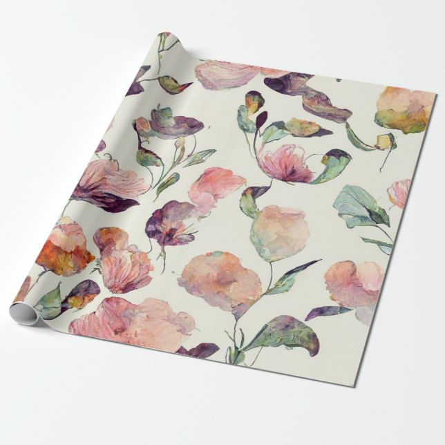 Papier Cadeau Elégante couleur rose pastel Mariage & nuptiale (Déroulé)