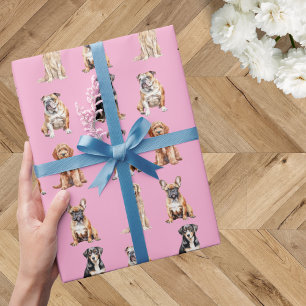Papier Cadeau Élégante Fête Lumière Rose Clair Anniversaire Chie