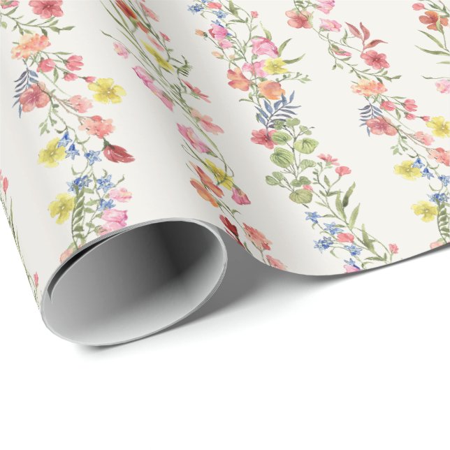 Papier Cadeau Élégante florale de dainty (Coin rond)