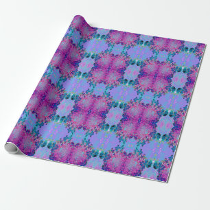 Papier Cadeau Élégante Hydrangea Limelight Bleu foncé et Magenta
