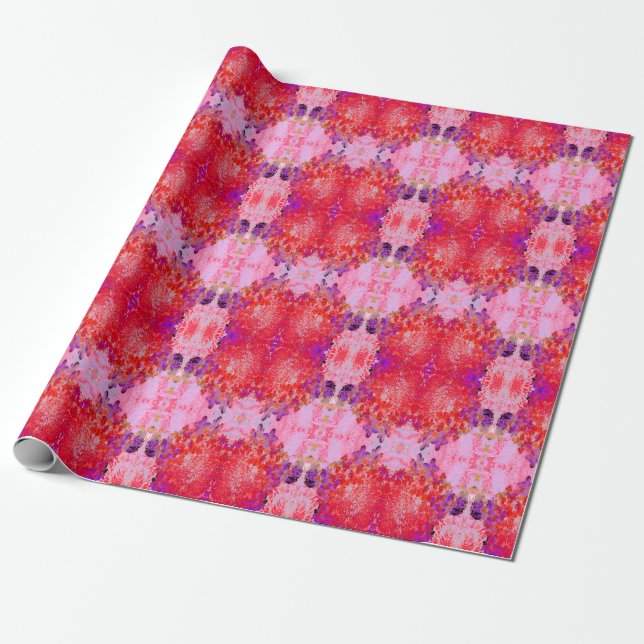 Papier Cadeau Élégante Hydrangée violette et orange Limelight (Déroulé)