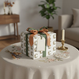 Papier Cadeau Élégante lettre florale bohème C