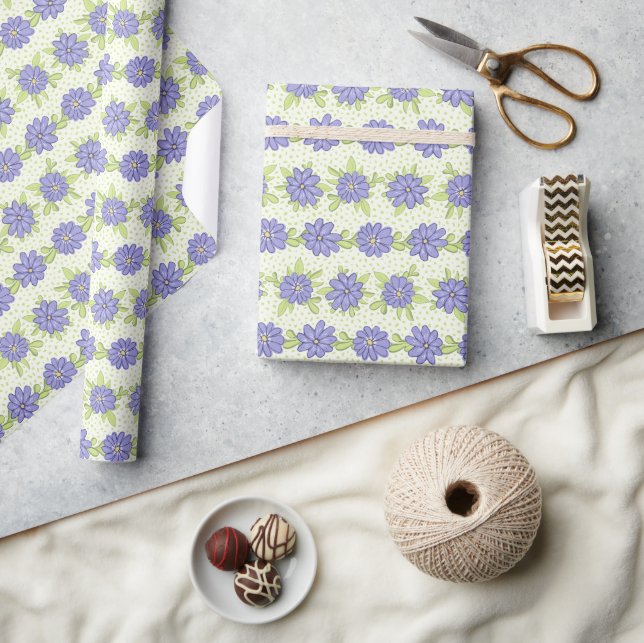 Papier Cadeau Élégante Lilac Purple Fleurs Printemps Floral (Artisanat)