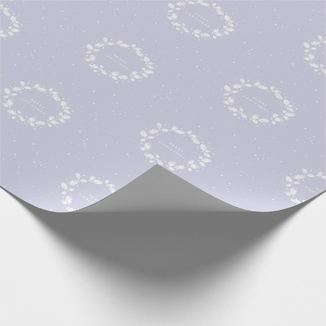 Papier Cadeau Elégante Main imprimée violet Noël Holly Wreath (Coin)