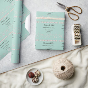 Papier Cadeau Elégante Mariée & Co Turquoise Blue Pearl Fête des