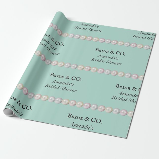 Papier Cadeau Elégante Mariée & Co Turquoise Blue Pearl Fête des (Déroulé)