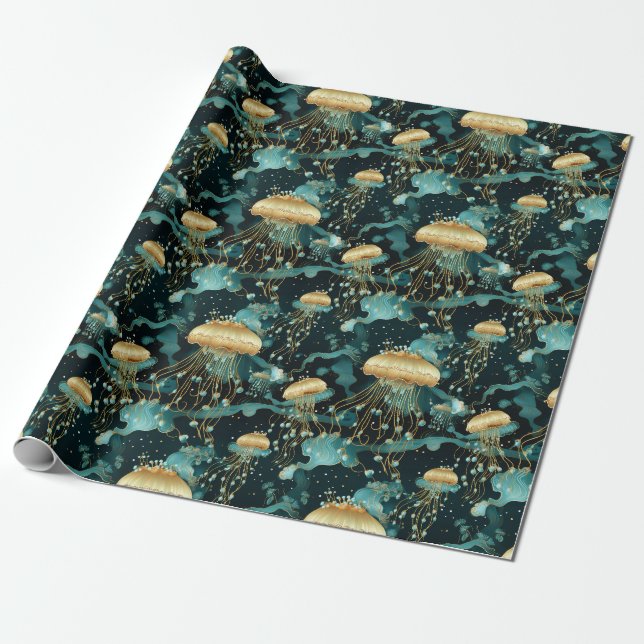 Papier Cadeau Élégante méduse Ethérée (Déroulé)