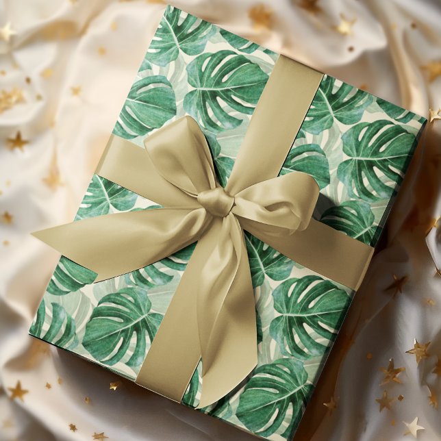 Papier Cadeau Élégante Monstère verte Turquoise (Créateur téléchargé)