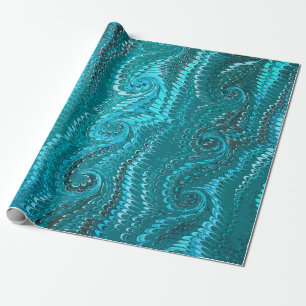 Papier Cadeau Élégante Motif en marbre moderne Abstrait Blue Swi