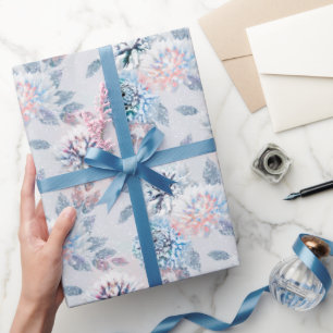 Papier Cadeau Elégante motif rétro fleurie.